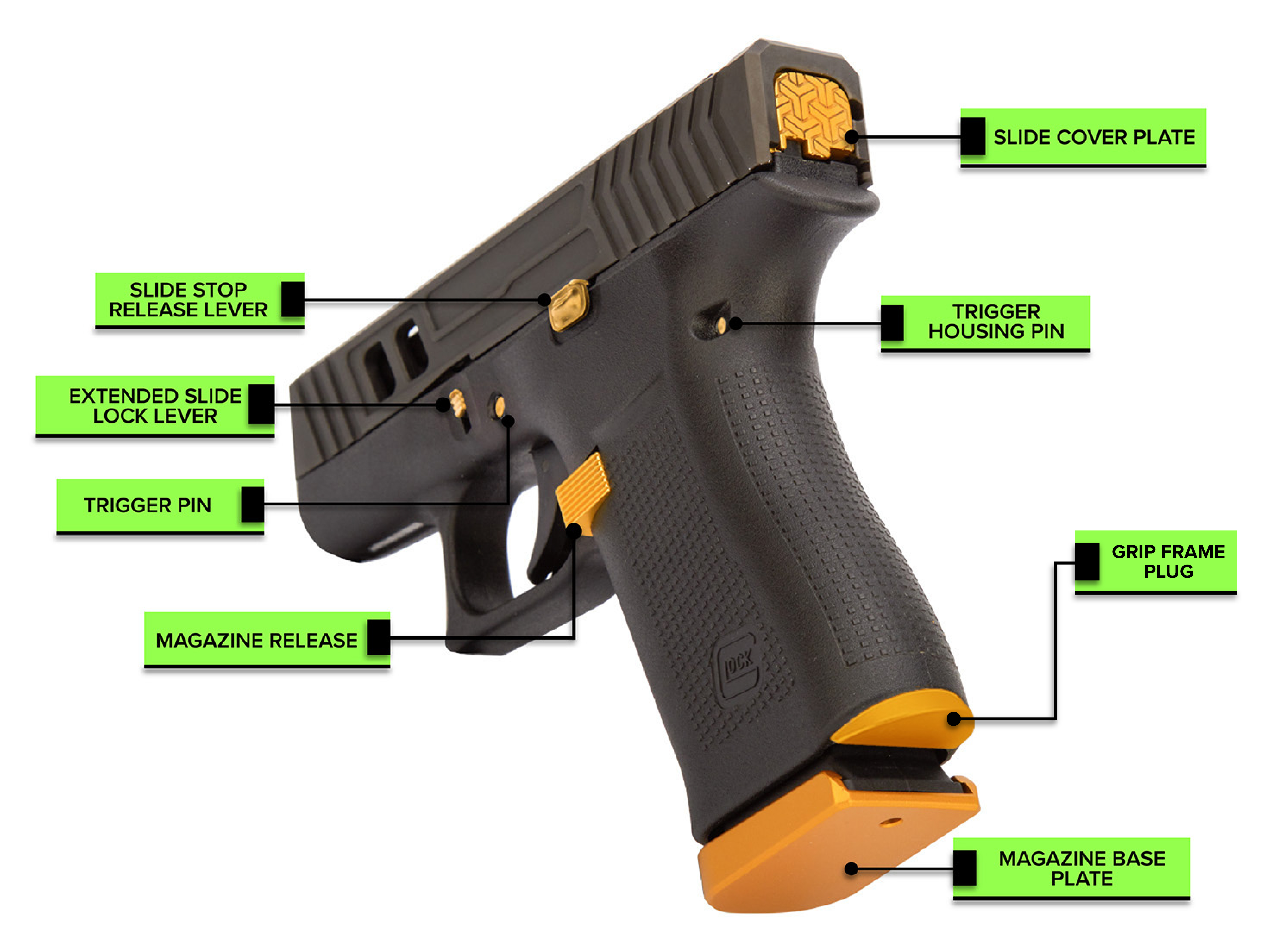 NDZ Glock 43X 48 43 Extended Slide Lock Lever ESLL Stainless Steel